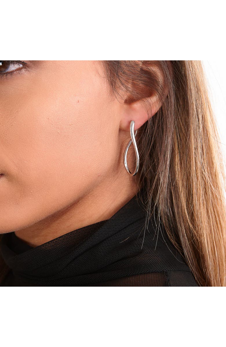 Lucy Quartermaine Melting Drop Hoops, Alternate, color, Sterling Silver