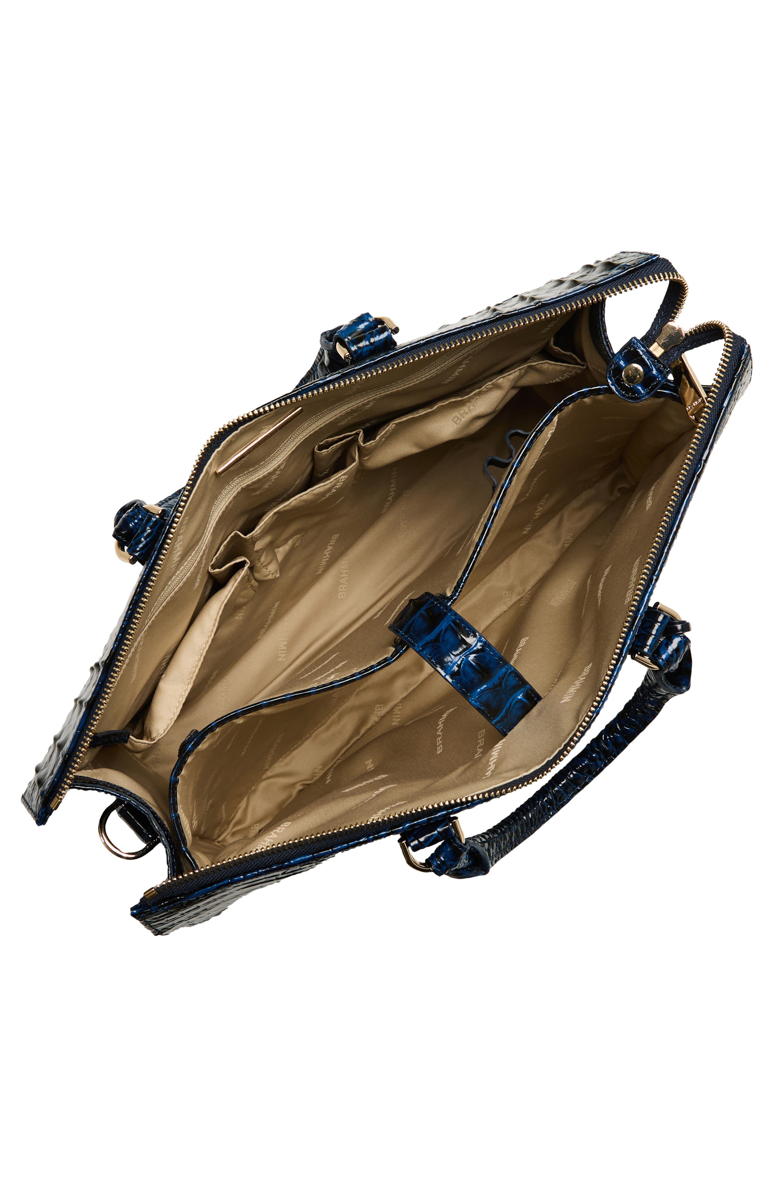 Brahmin Business Croc Embossed Leather Tote, Alternate, color, Anchor