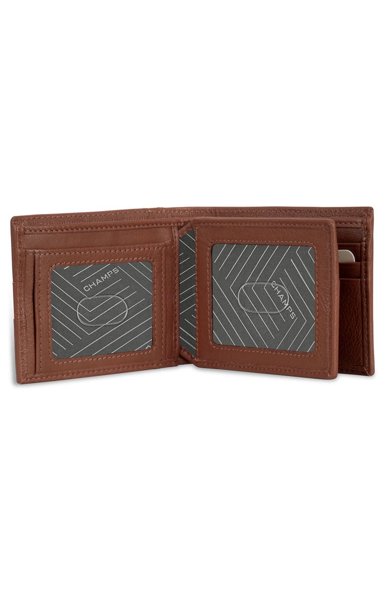 CHAMPS Onyx ID Flap Leather Bifold Wallet, Alternate, color, Brown