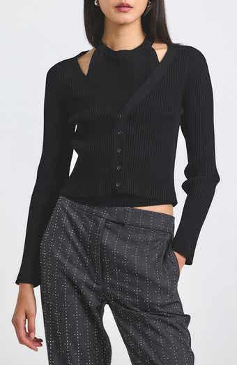 Derek Lam 10 Crosby Lonnie Layered Rib Cardigan