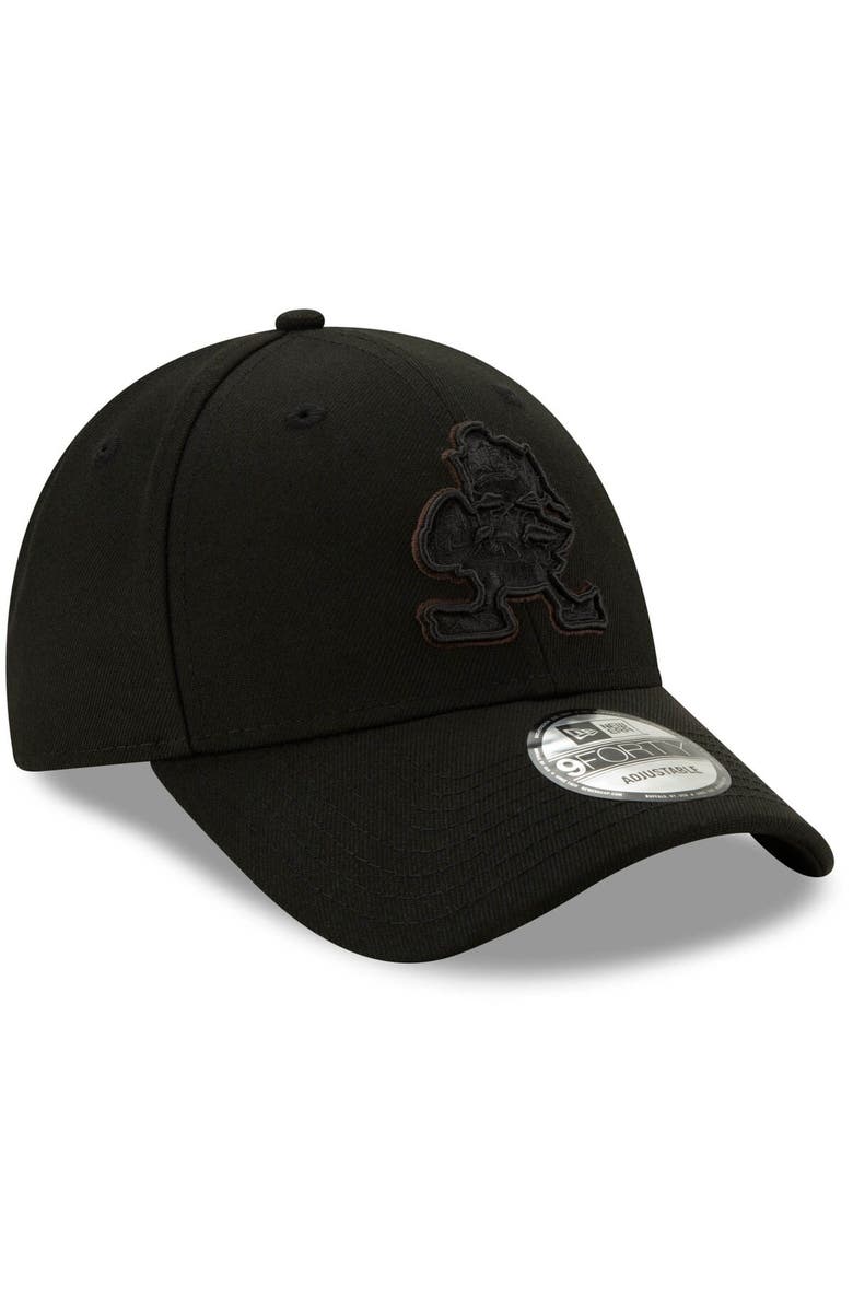 New Era Men's New Era Black Cleveland Browns Throwback Logo Momentum 9FORTY Adjustable Snapback Hat, Alternate, color, Black