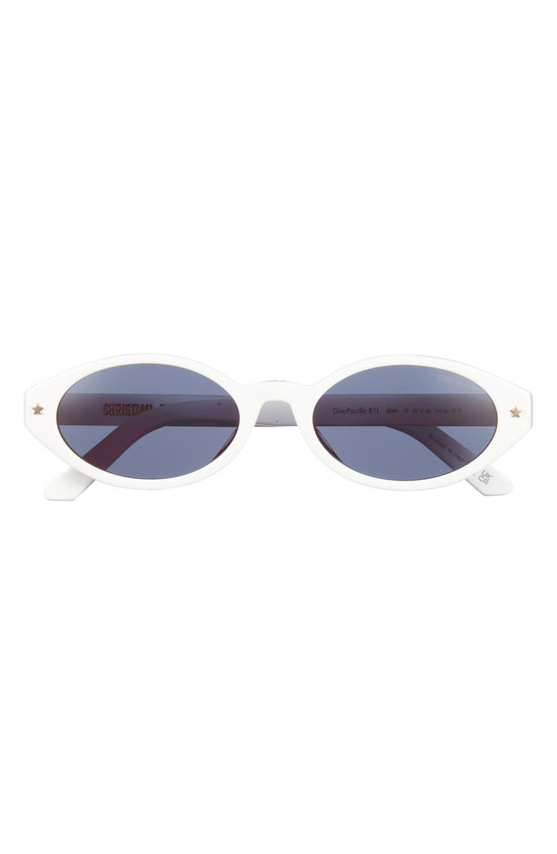 DIOR 'DiorPacific R1I 52mm Oval Sunglasses, Main, color, White/ Other / Blue