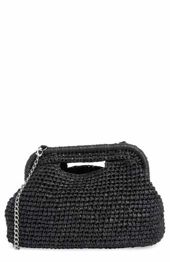 Collection XIIX Straw Frame Clutch with Handle