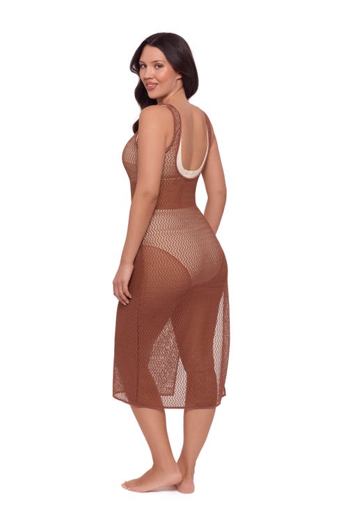 S3 Front Slit Crochet Coverup Dress In Multi