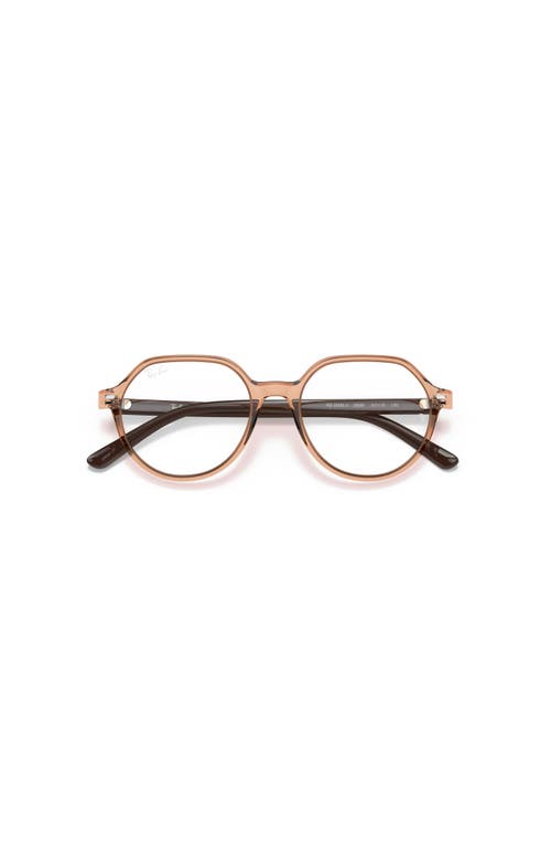 Ray Ban Ray-ban 47mm Square Optical Glasses In Brown