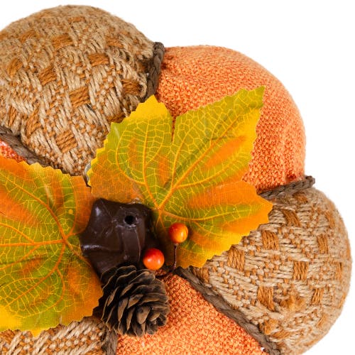 Northlight Woven Jute And Burlap Fall Harvest Pumpkin Decoration In Multi