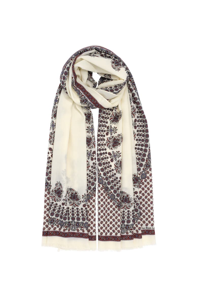 Wool Paisley Oblong, Alternate, color, Cream