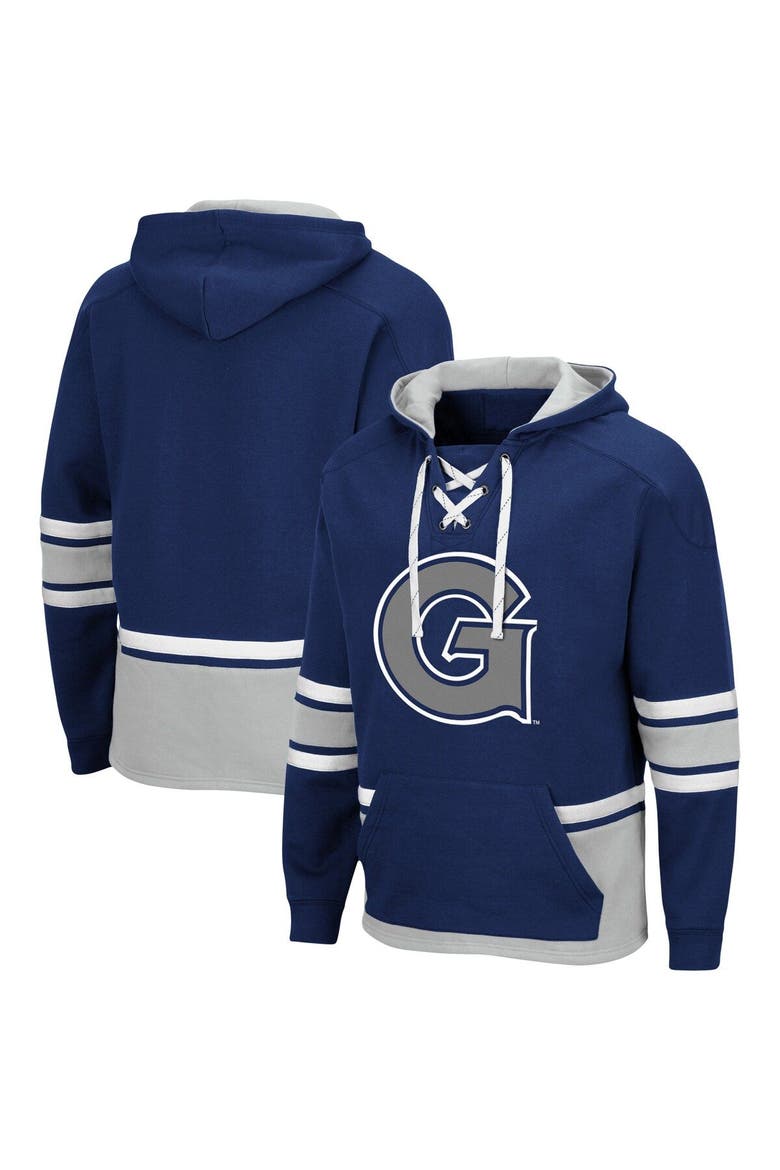 Men's Colosseum Navy Georgetown Hoyas Lace Up 3.0 Pullover Hoodie, Main, color, Navy
