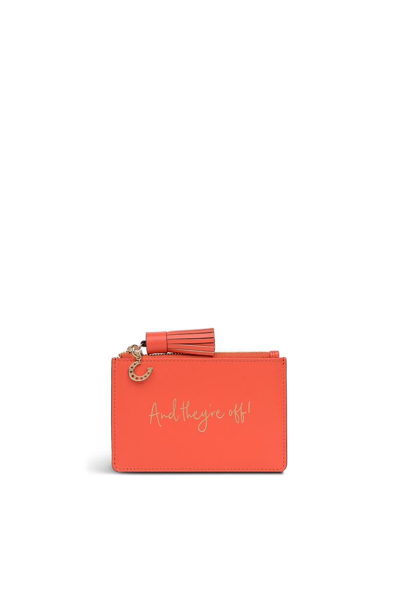Radley Kentucky Derby Spring 2026 Slogan And They're Off Small Ziptop Coin Purse, Main, color, Lobster