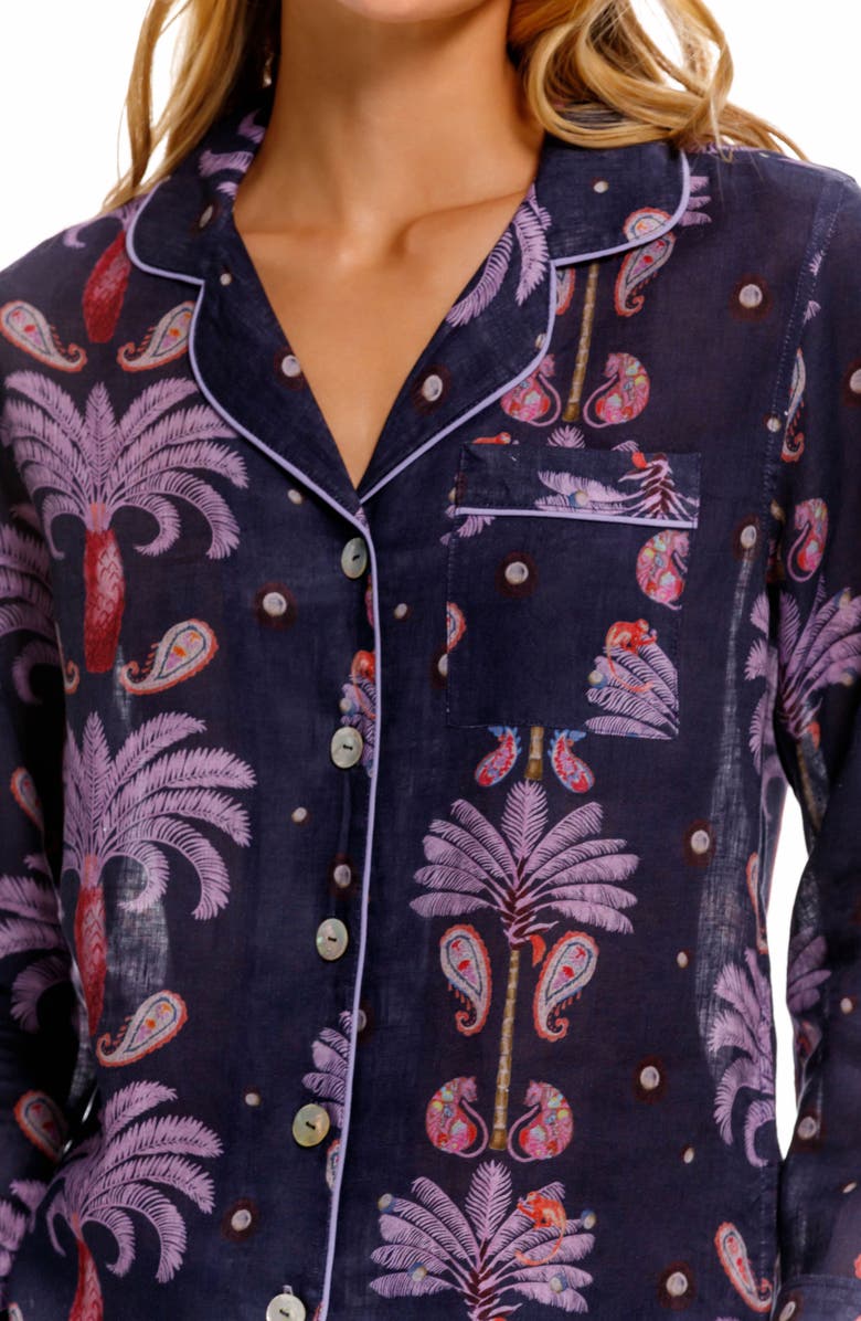 The Lazy Poet Emma Linen Pajamas, Alternate, color, Blue