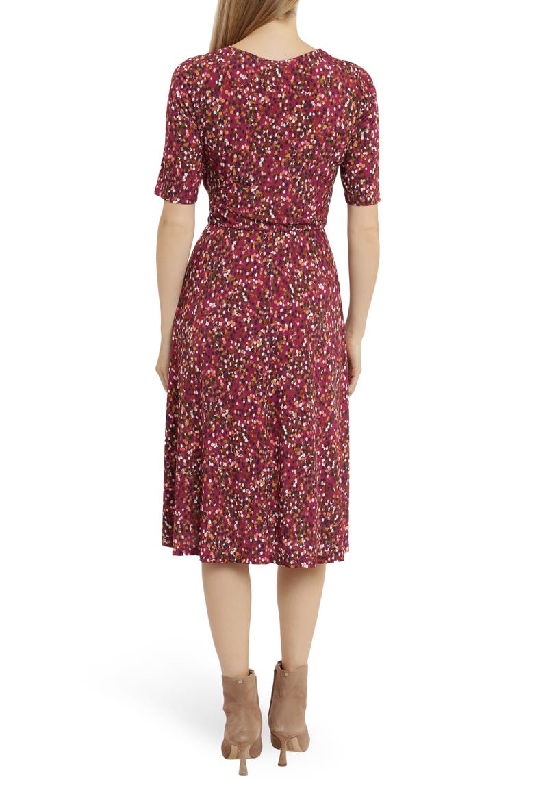 Galaxy Dots Waist Tie Midi Dress, Alternate, color, PURPLE