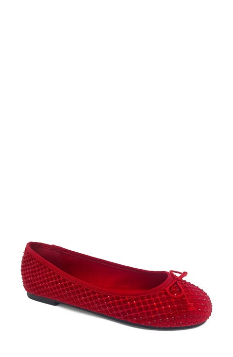 Palmer Mesh Rhinestone Diamond Mesh Ballet Flat (Women)