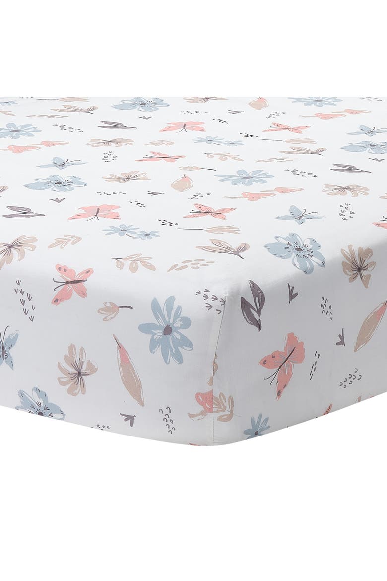 Baby Blooms 3-Piece Floral/Butterfly Baby Crib Bedding Set, Alternate, color, Pink