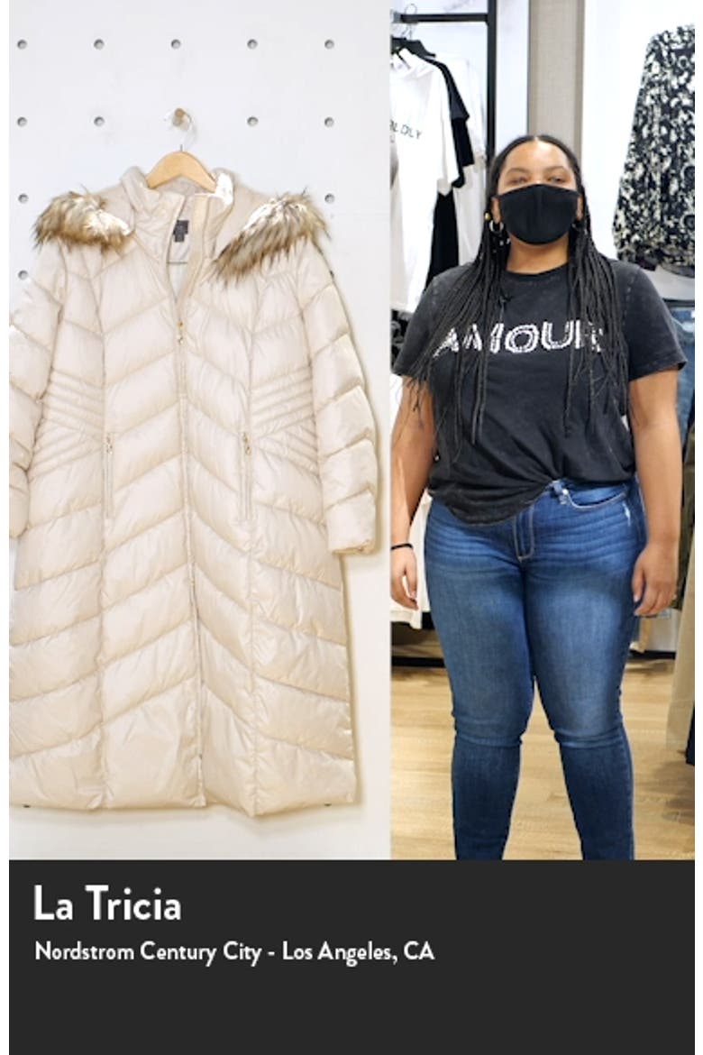 Long Quilted Parka with Faux Fur Trim video
