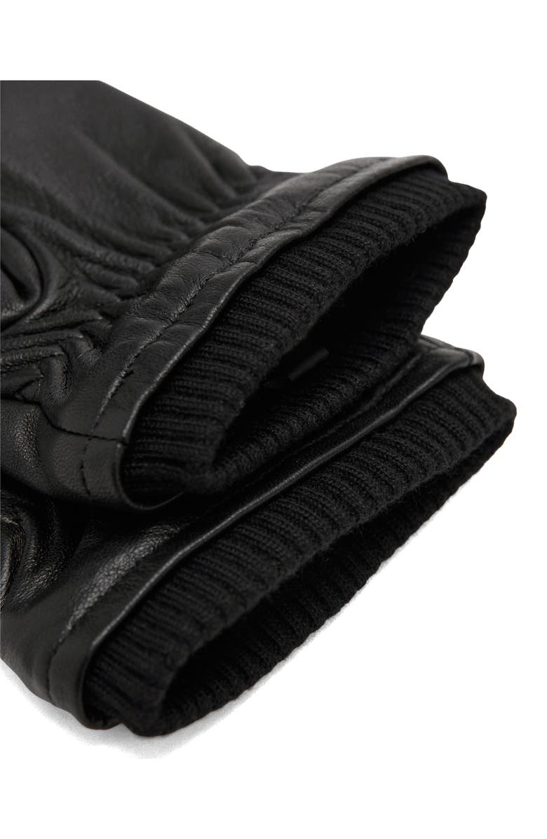 MANGO Rib Cuff Leather Gloves, Alternate, color, 
