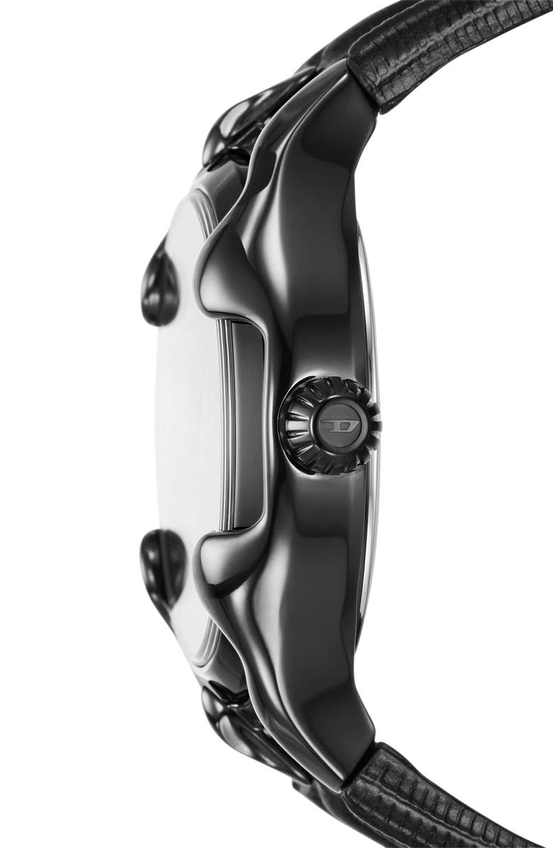 DIESEL<sup>®</sup> Vert Leather Strap Watch, 44mm, Alternate, color,