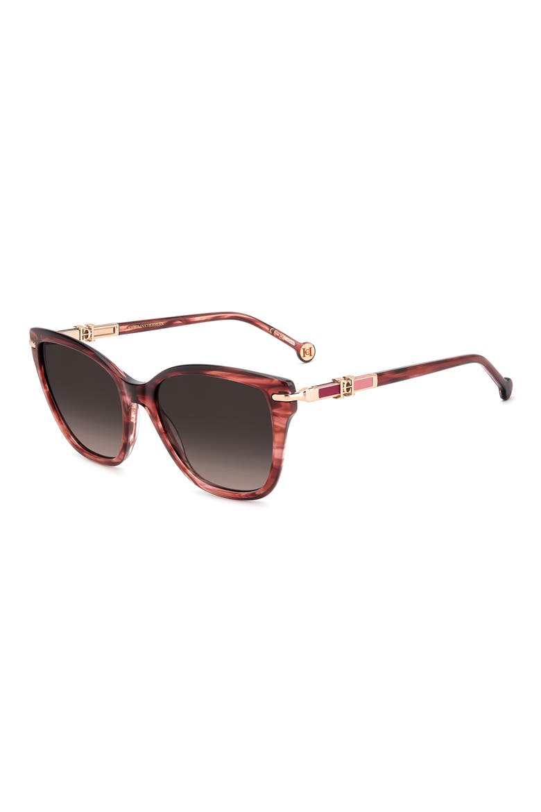 Her 55mm Gradient Cat Eye Sunglasses, Alternate, color, RED HORN/ BROWN SF
