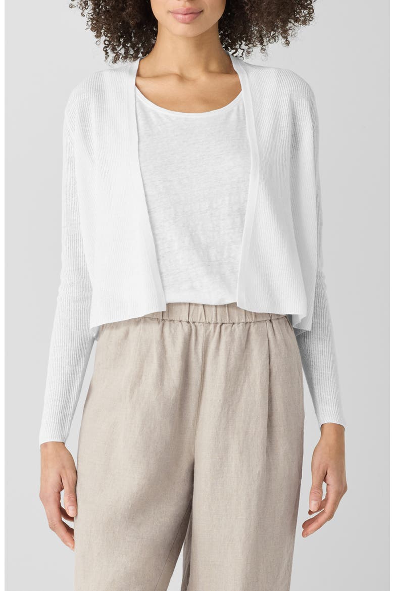 Organic Linen & Organic Cotton Cardigan, Main, color, WHITE