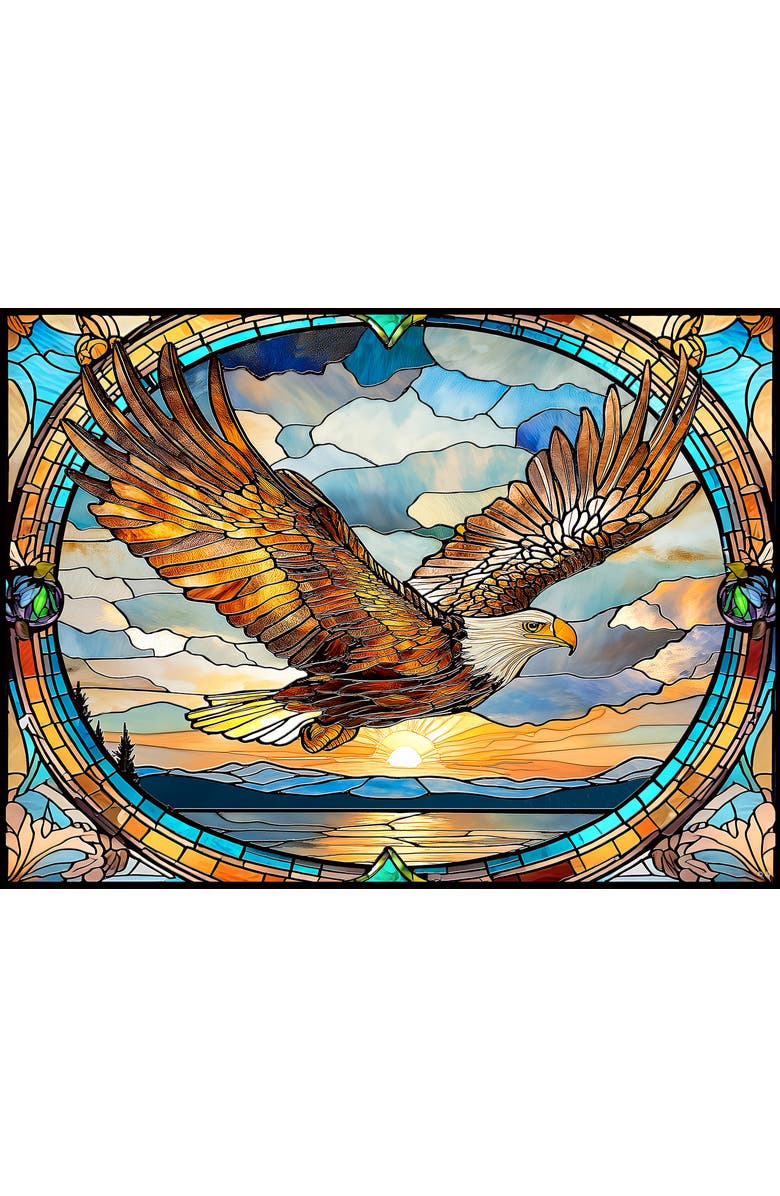 Sunsout Stained Glass Flying Eagle 1000 piece Jigsaw Puzzle for Adults, Alternate, color, Multicolor