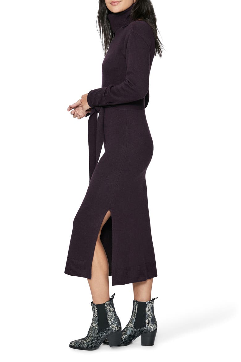Raundi Shoulder Cutout Long Sleeve Wool Blend Sweater Dress, Alternate, color, BLACK CHERRY