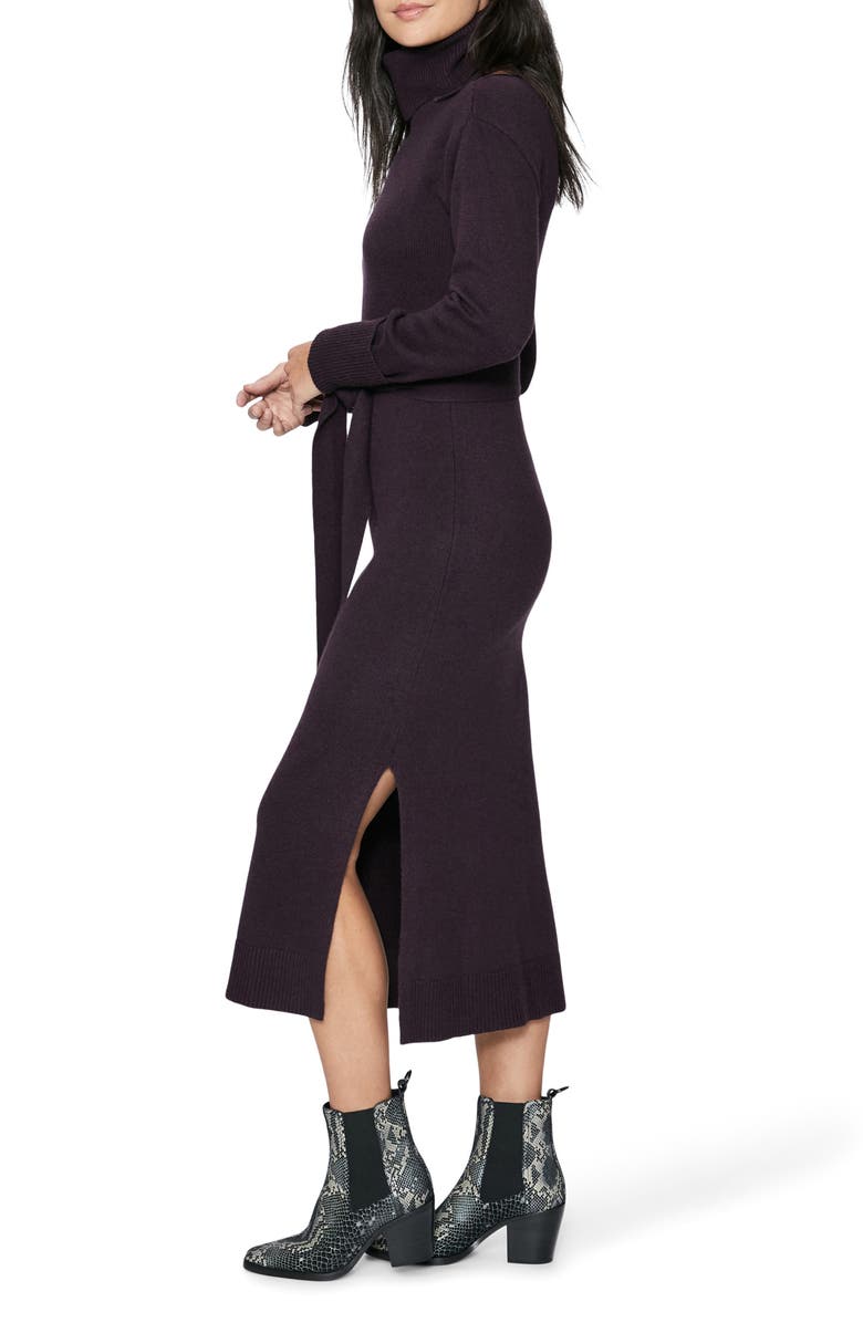 PAIGE Raundi Shoulder Cutout Long Sleeve Wool Blend Sweater Dress, Alternate, color, Black Cherry