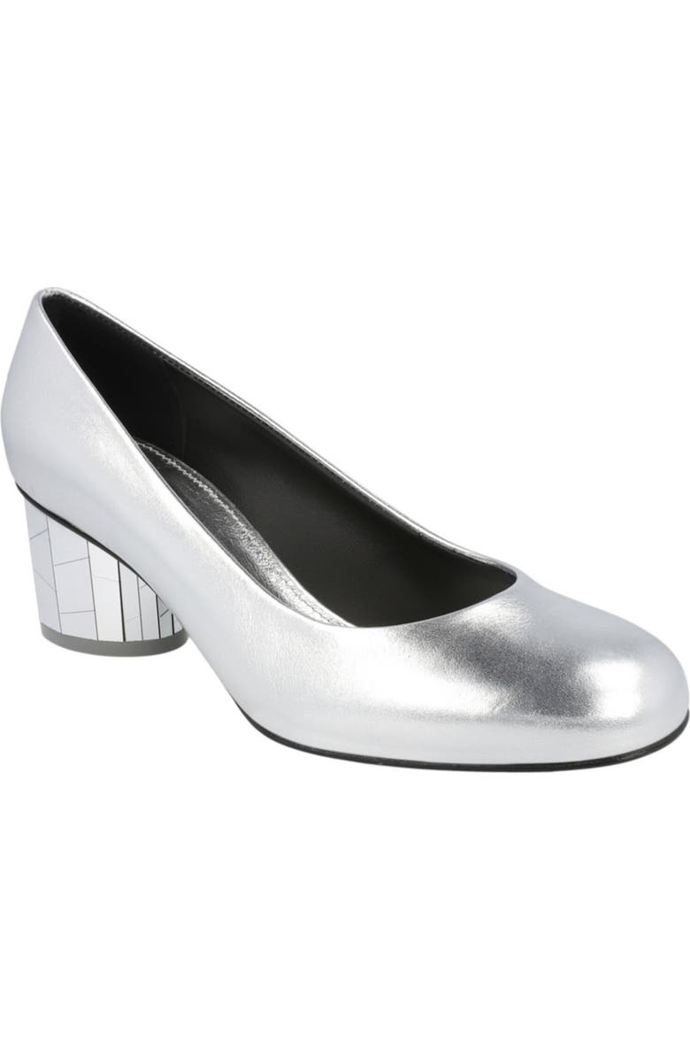 FERRAGAMO Farrah Mirror Heel Pump, Main, color, Silver
