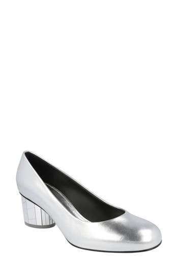 Ferragamo Farrah Mirror Heel Pump In Silver