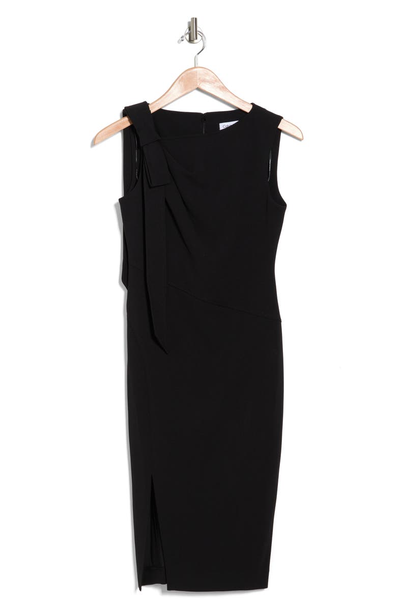Calvin Klein Asymmetric Bow Sheath Dress, Alternate, color,