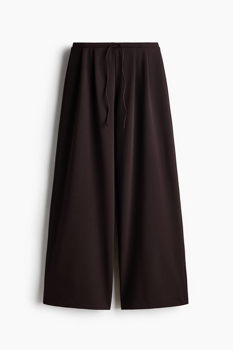 Pleated Drawstring Pants, Alternate, color, Dark brown