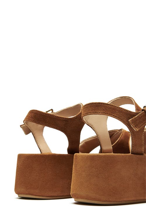 La Canadienne Kinsley Platform Ankle-strap Suede Sandals In Chestnut Suede
