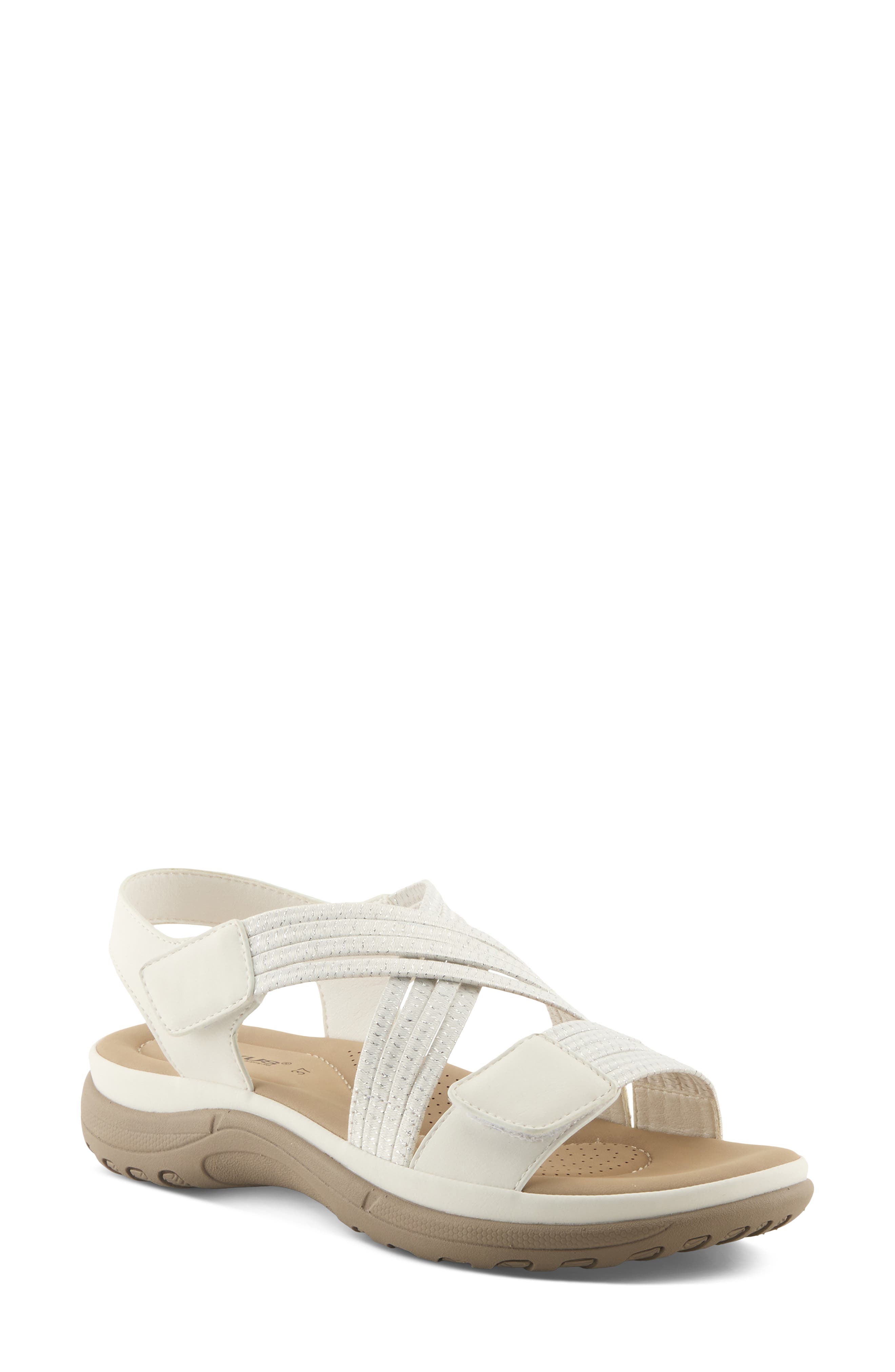 Flexus by Spring Step Crossbeam Sandal, Main, color, White