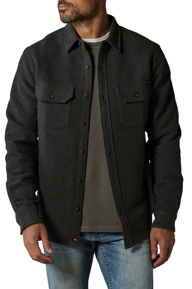 Heavyweight Cotton Flannel Button-Up Overshirt, Main, color, HEATHER CHARCOAL
