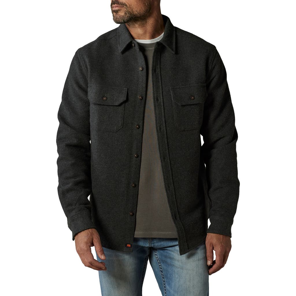 The Normal Brand Heavyweight Cotton Flannel Button-up Overshirt In Black