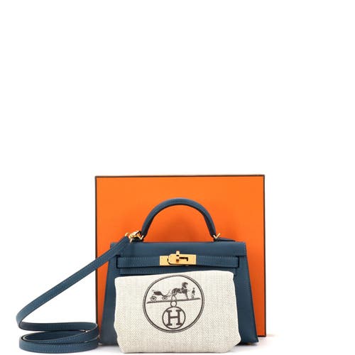 Pre-owned Hermes  Hermes Kelly Mini Ii Bag Blue Epsom With Gold Hardware 20 In Blue