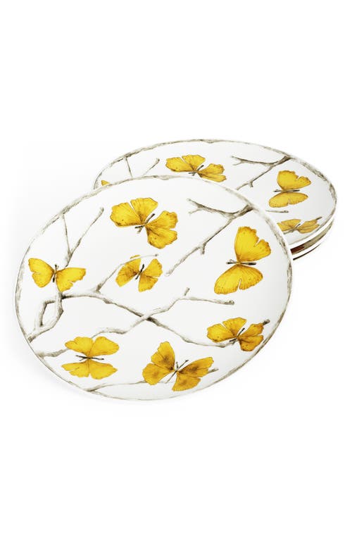 Michael Aram Butterfly Ginkgo Set Of 4 Tidbit Plates In White