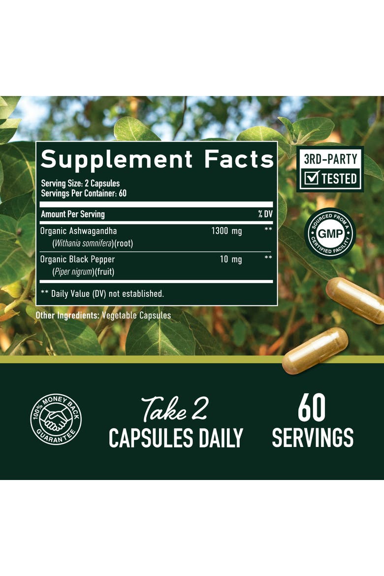 Ashwagandha Capsules, 120ct, Alternate, color, No Color