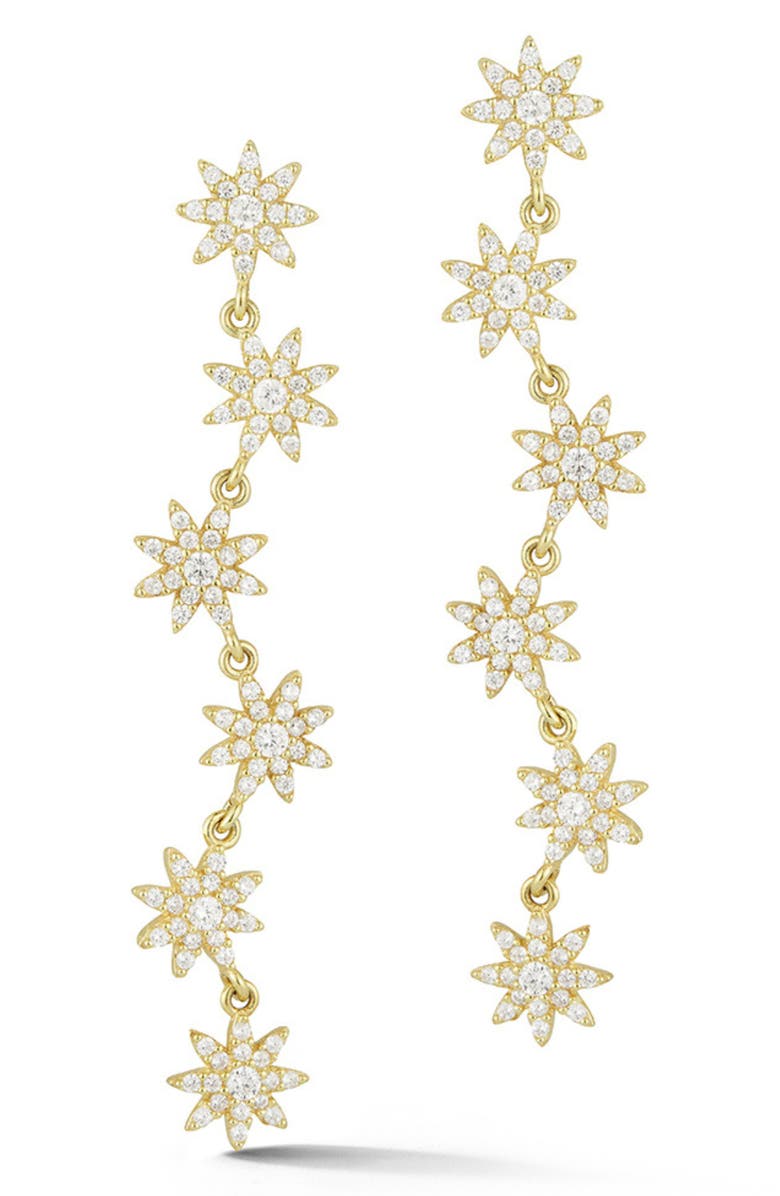 SPHERA MILANO Cubic Zirconia Star Drop Earrings, Main, color, Gold