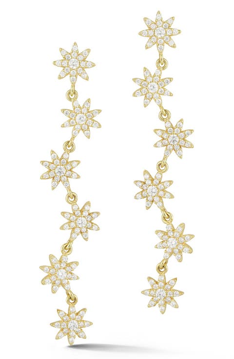 Cubic Zirconia Star Drop Earrings