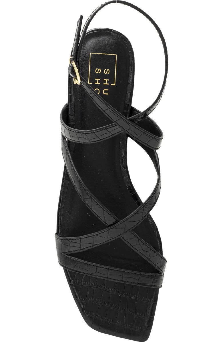 SHUSHOP Cecilia Ankle Strap Sandal, Alternate, color, Black Croco