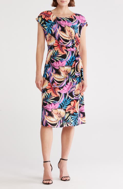 Tie Waist Mock Wrap Dress
