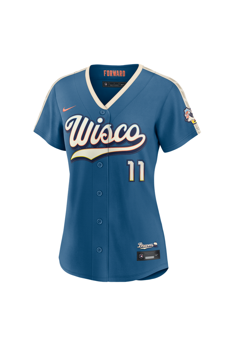 Women's Nike Jackson Chourio Mineral Blue Milwaukee Brewers 2026 City Connect Stadium Jersey, Alternate, color, Mineral Blue