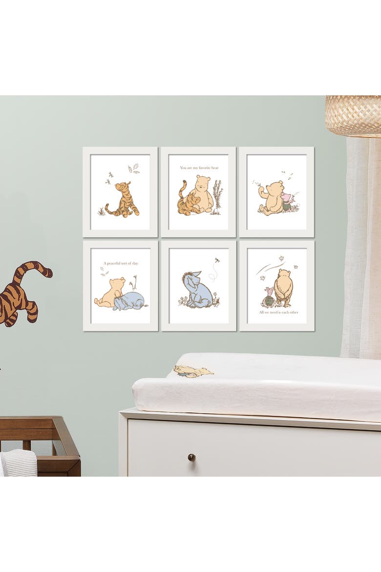 Disney Baby Classic Pooh Unframed Nursery/Child Wall Art, Alternate, color, White