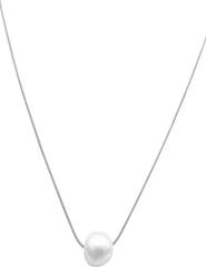 Adornia White Rhodium Plated 10mm Freshwater Pearl Pendant Necklace
