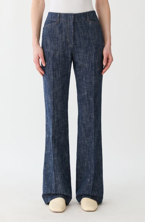 Reade Cotton & Linen Flare Leg Pants