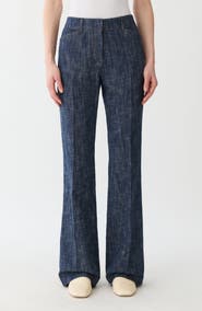 Lafayette 148 New York Reade Cotton & Linen Flare Leg Pants