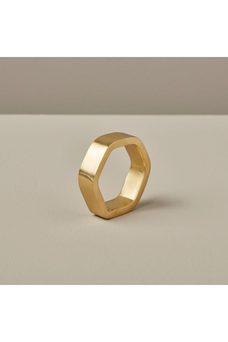 Luxe Hexagon Napkin Ring, Set of 8, Alternate, color, Gold