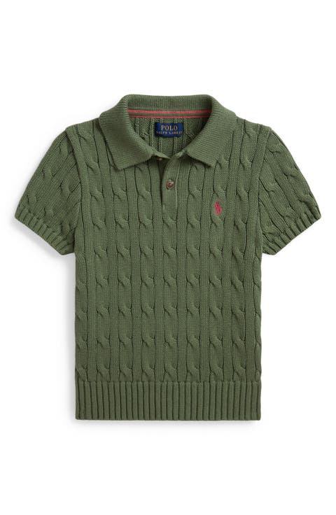 Kids' Cable Short Sleeve Cotton Sweater (Toddler & Little Kid)
