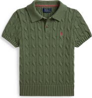 Polo Ralph Lauren Kids' Cable Short Sleeve Cotton Sweater