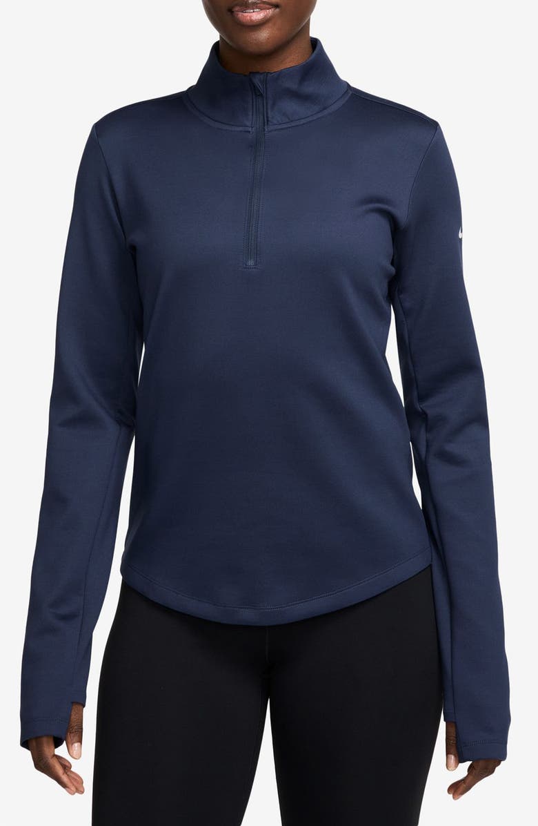 Nike Quarter Zip Therma-FIT ADV Activewear Pullover, Main, color, Midnight Navy