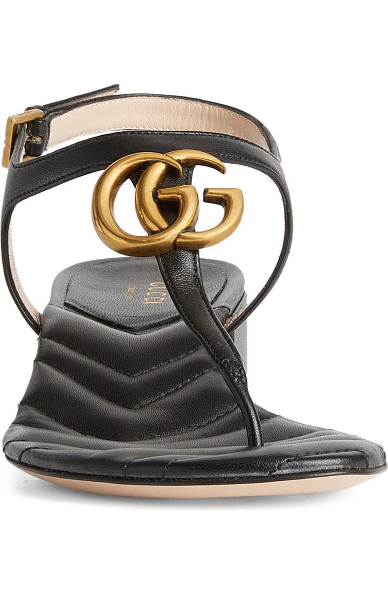 Gucci GG Logo Sandal, Alternate, color, Nero